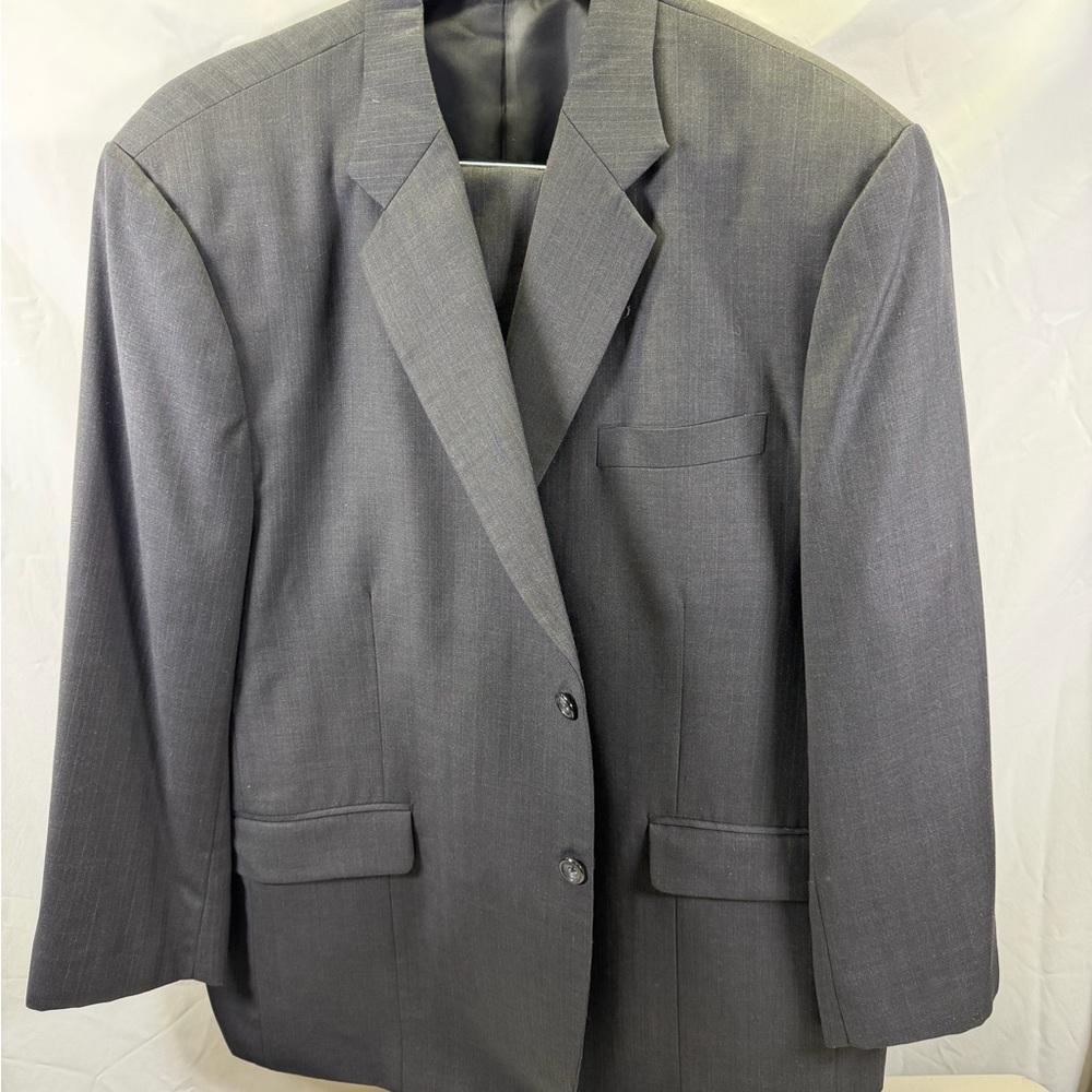 Pro Fashion 2 Piece Suit Mens 48S 43X24 Dark Gray Wool Tailor made in Singapore